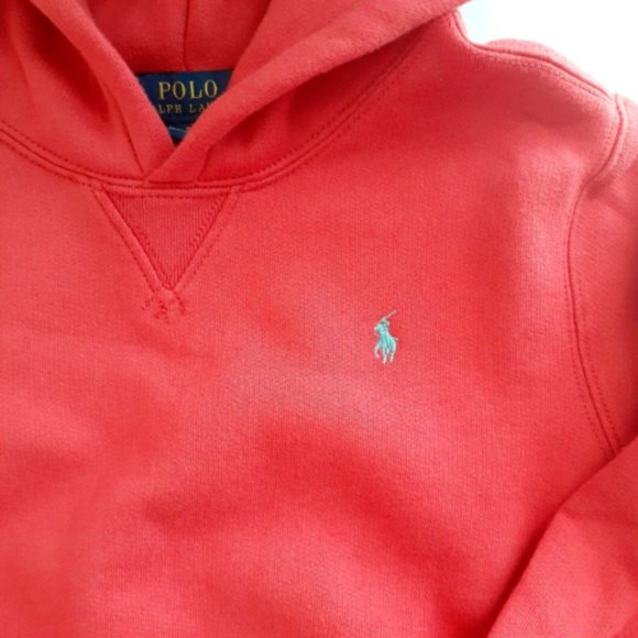 NWT Polo Ralph Lauren Boys Size 7 RED Fleece Pullover Hoodie w/ Gray Pony NEW - Picture 6 of 6